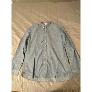 H&M L.O.G.G. Blue Long-Sleeve Button-Up Shirt Regular Fit US L Cotton Blend